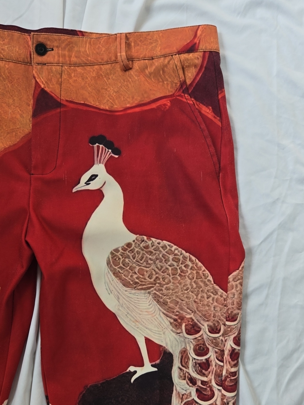 Men's/Unisex Multicolored, Graphics, Peacock, Floral Pants All Over Design - Picture 7 of 16